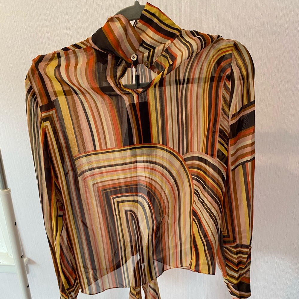 Missoni Orange Silk tie Top NWT